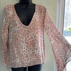 Parker silk pink grey and white pastel cheetah